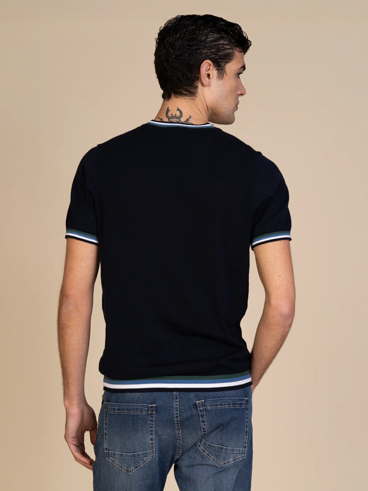 Maglia girocollo bande colori - Image 4