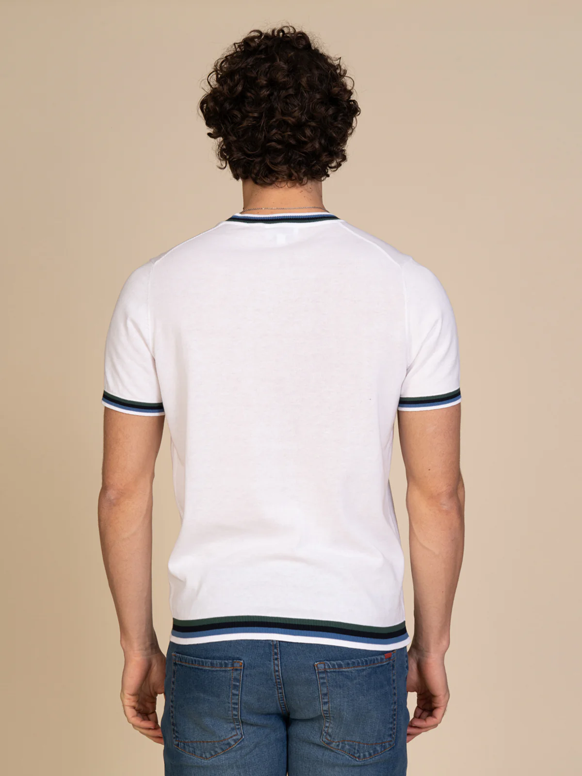 Maglia girocollo bande colori - Image 8