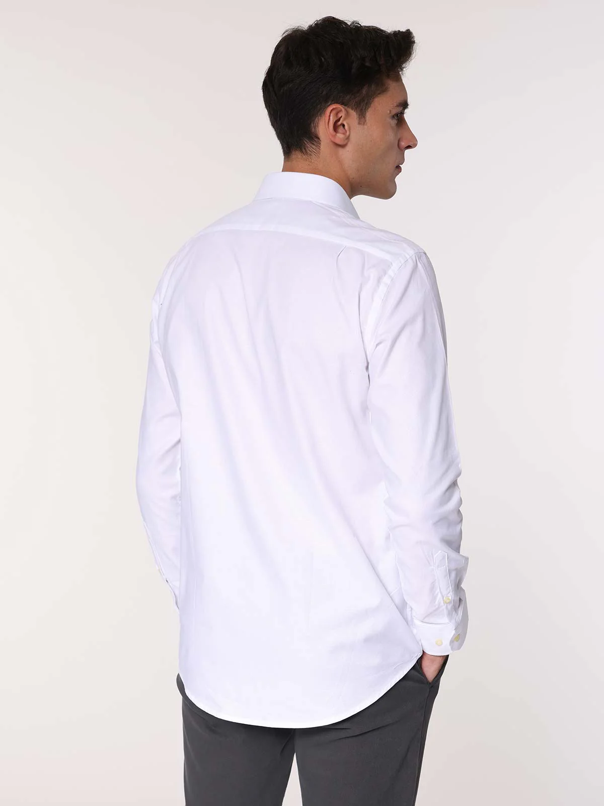 Camicia collo classico tessuto armaturato - Image 5