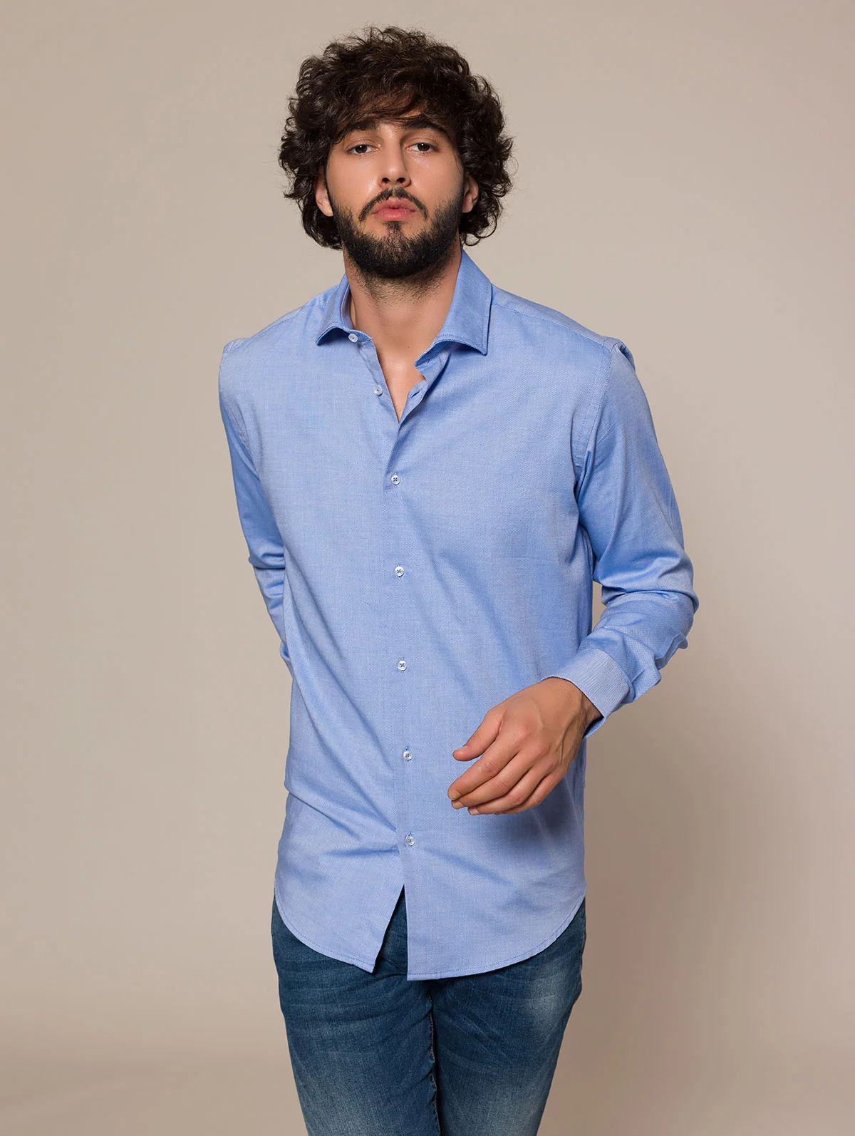 Camicia collo classico tessuto armaturato - Image 6