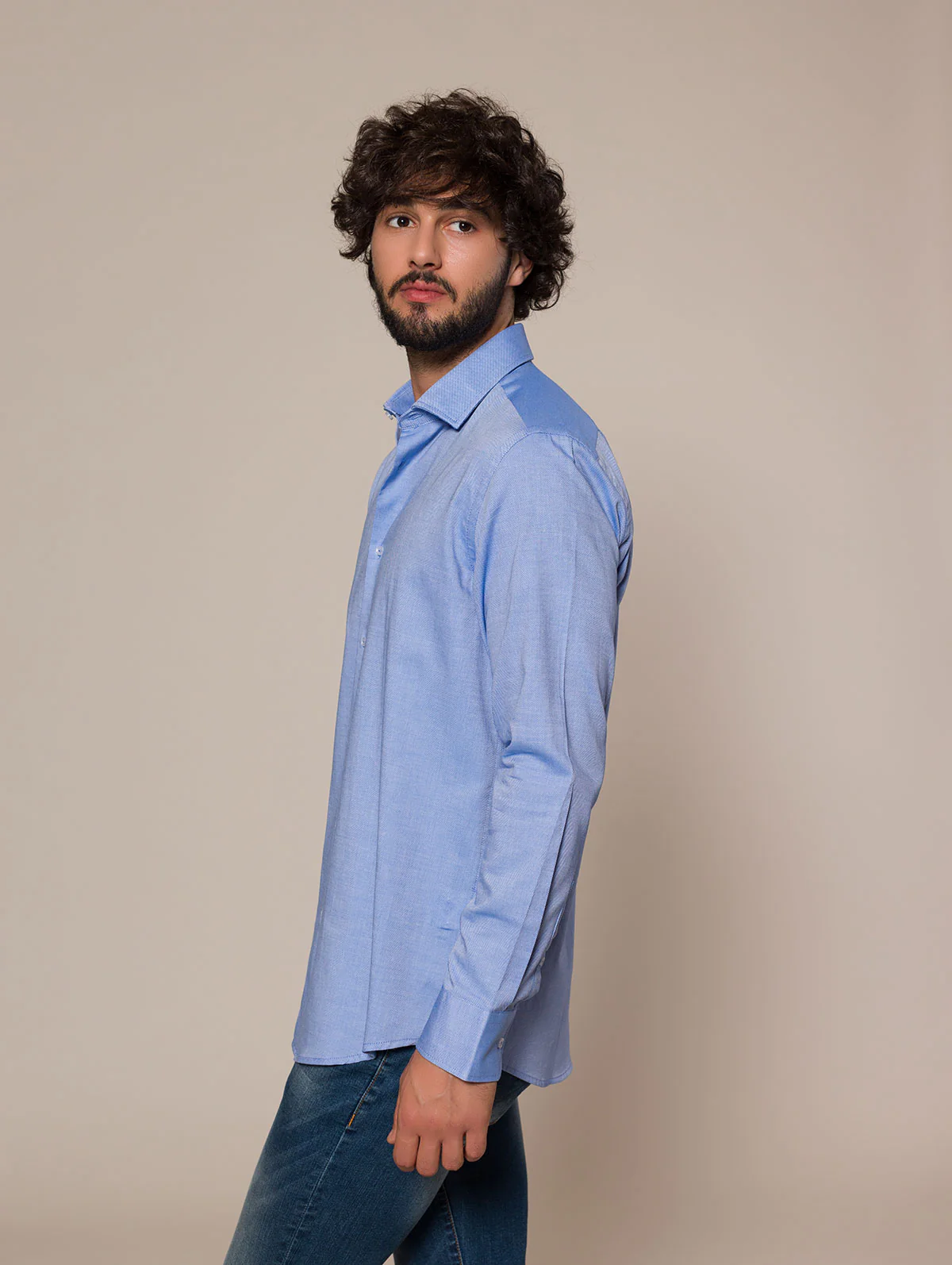Camicia collo classico tessuto armaturato - Image 7