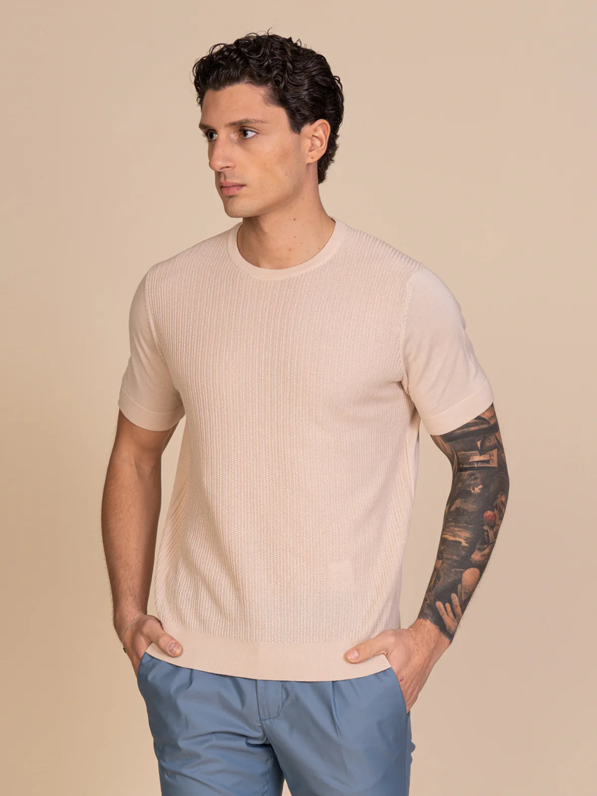 Maglia girocollo con lavorazione - Image 6