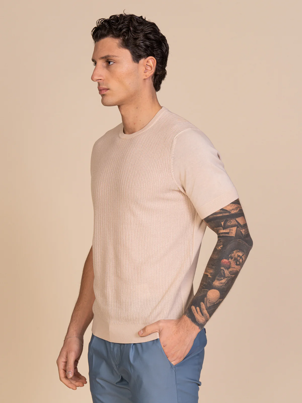 Maglia girocollo con lavorazione - Image 7