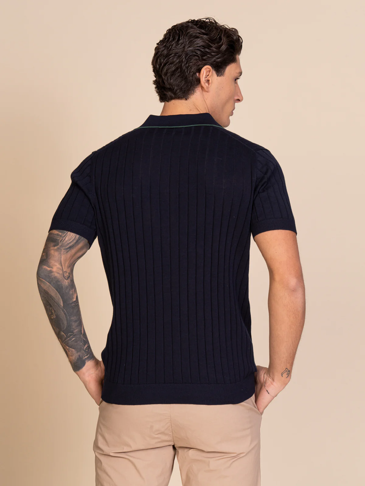 Polo maglia con lavorazione righe - Image 5