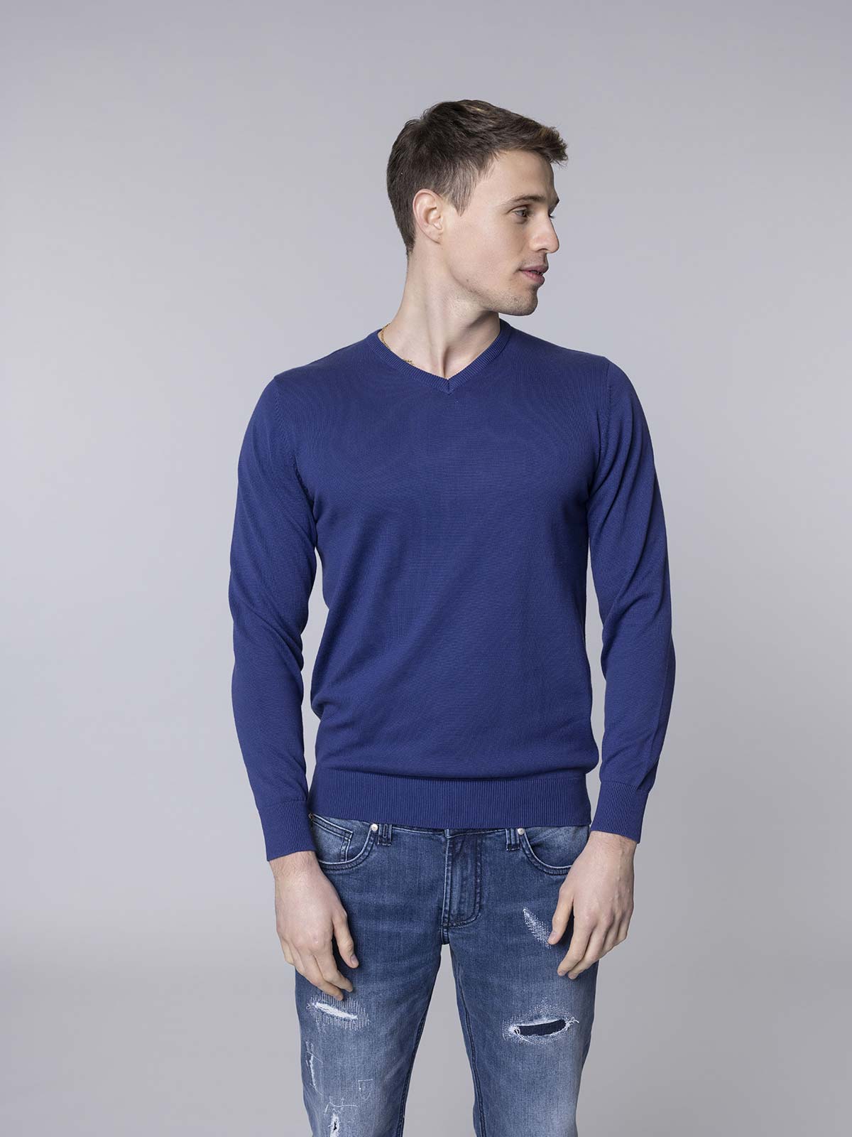 Maglia basic collo a V - Image 12