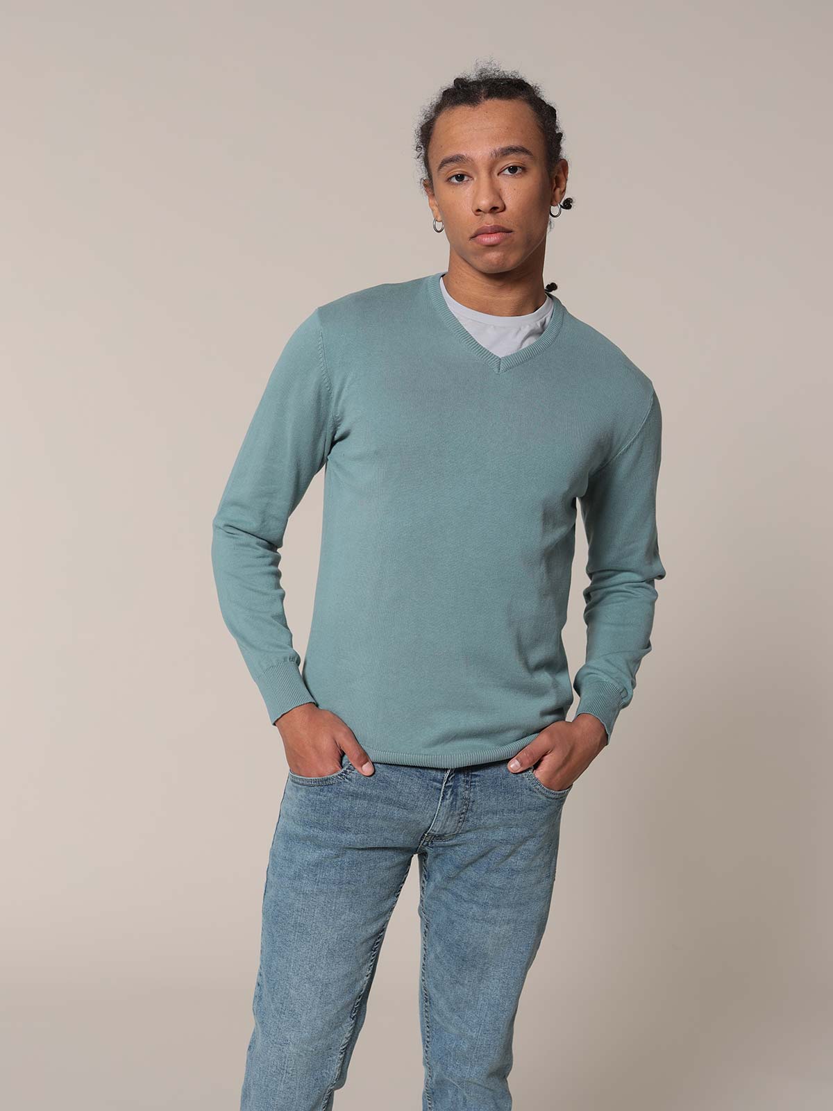 Maglia basic collo a V - Image 30