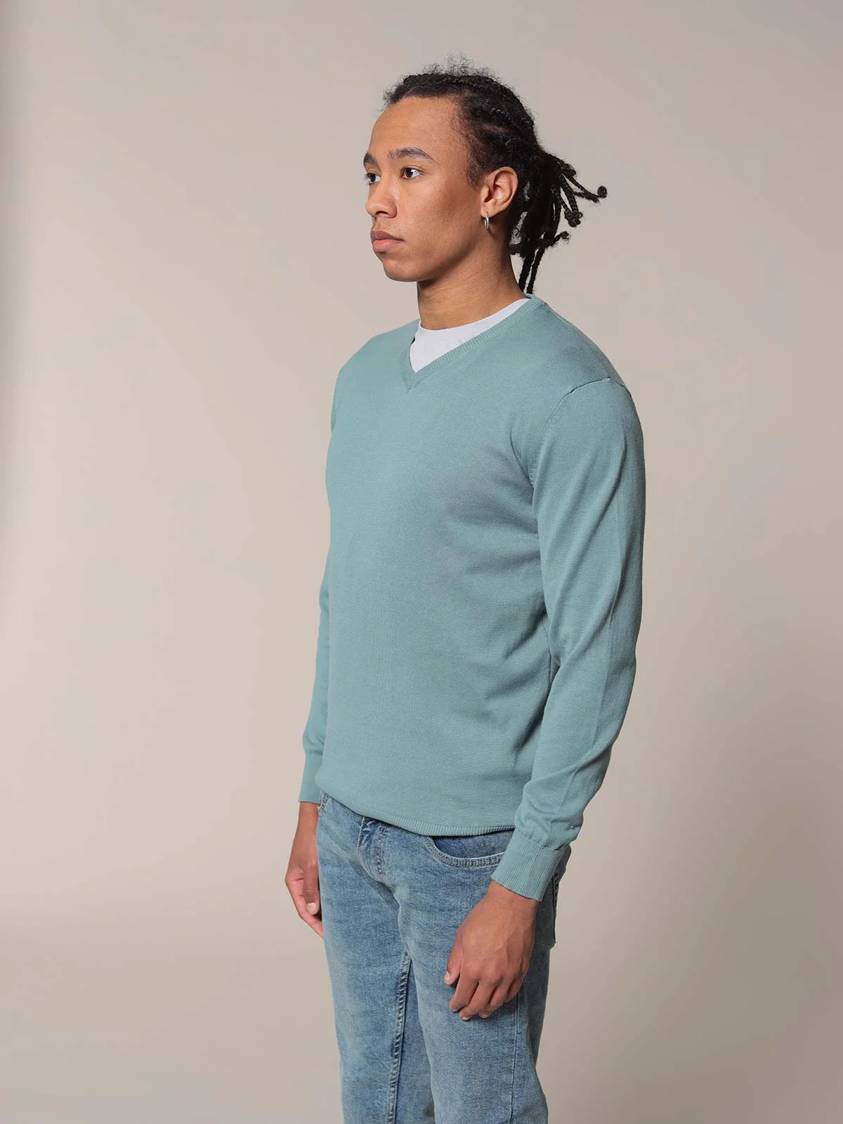 Maglia basic collo a V - Image 32