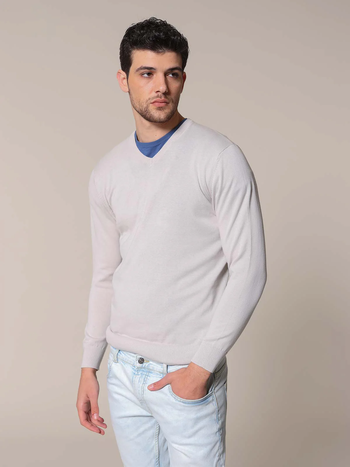 Maglia basic collo a V - Image 36