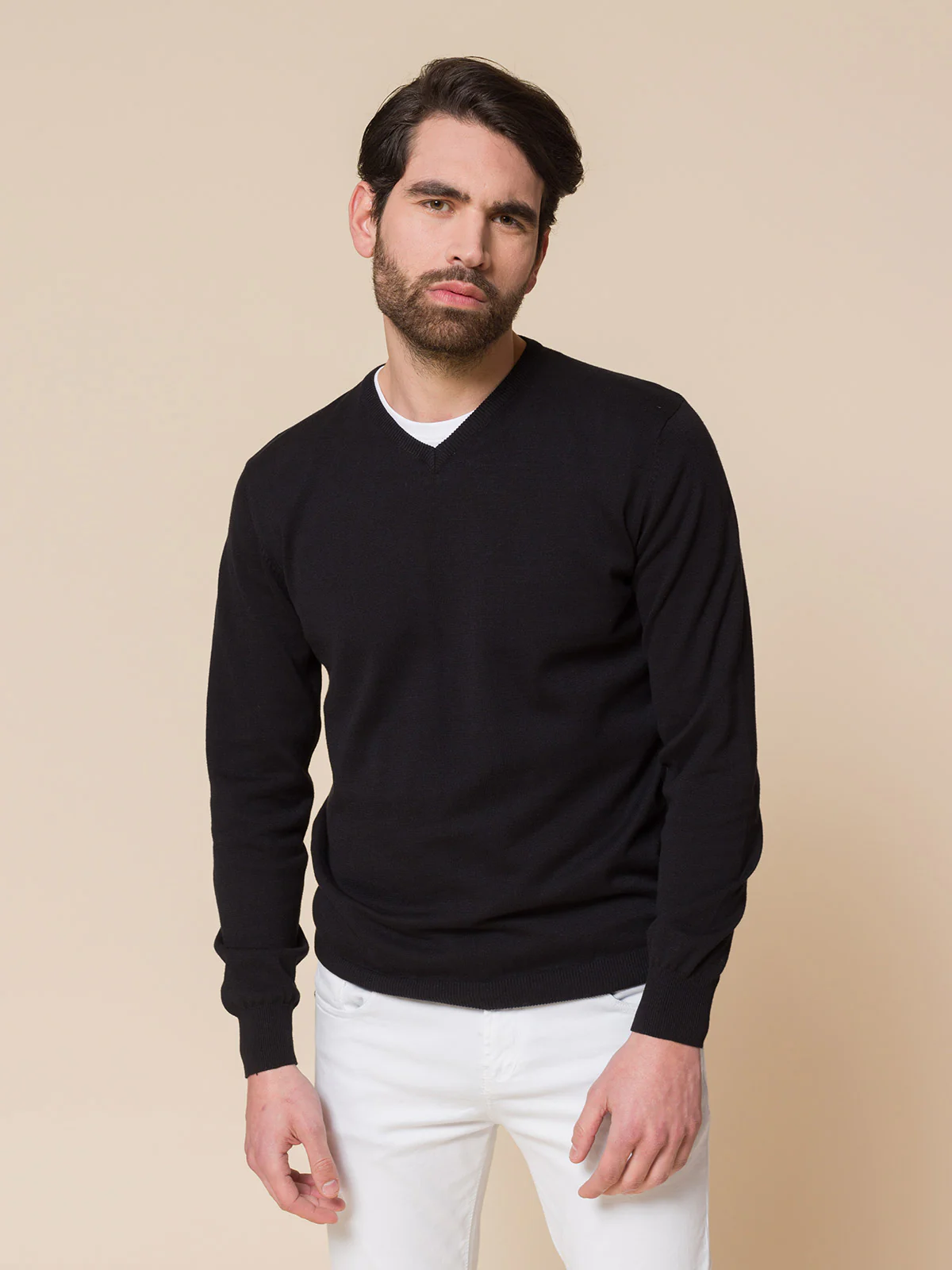 Maglia basic collo a V - Image 8