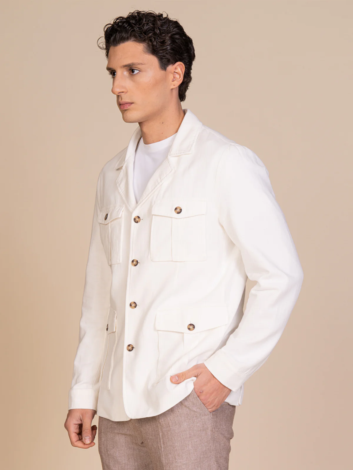 Giacca sahariana lino e cotone - Image 10