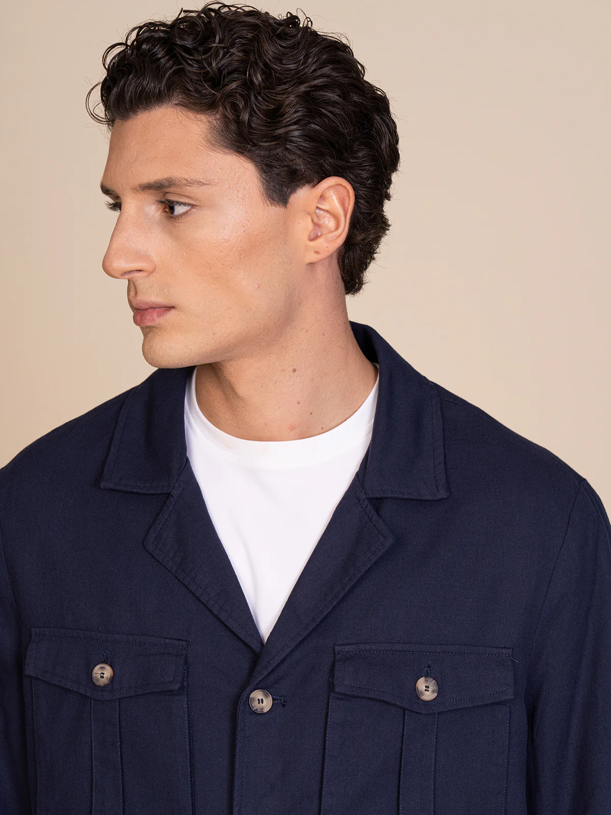 Giacca sahariana lino e cotone - Image 3