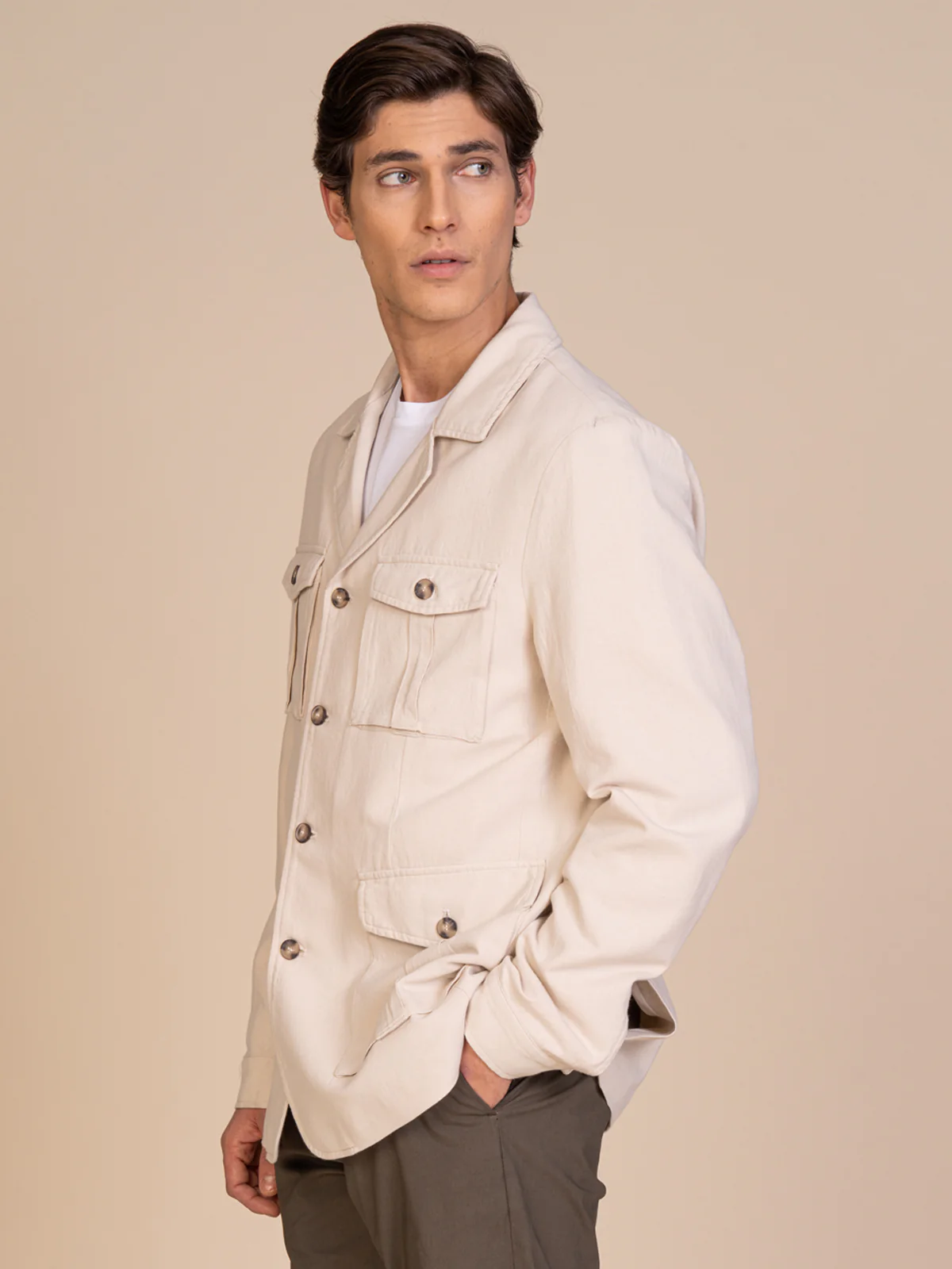 Giacca sahariana lino e cotone - Image 6