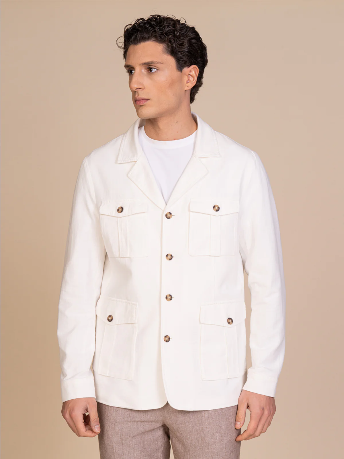 Giacca sahariana lino e cotone - Image 9