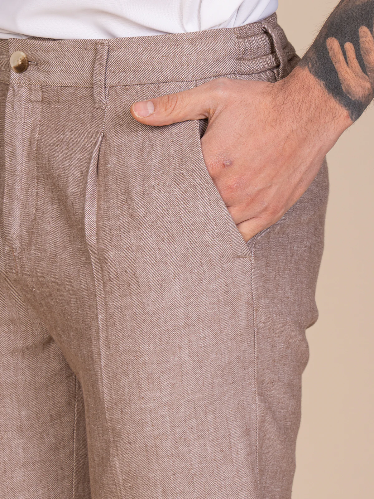 Pantaloni chino lino e cotone - Image 11