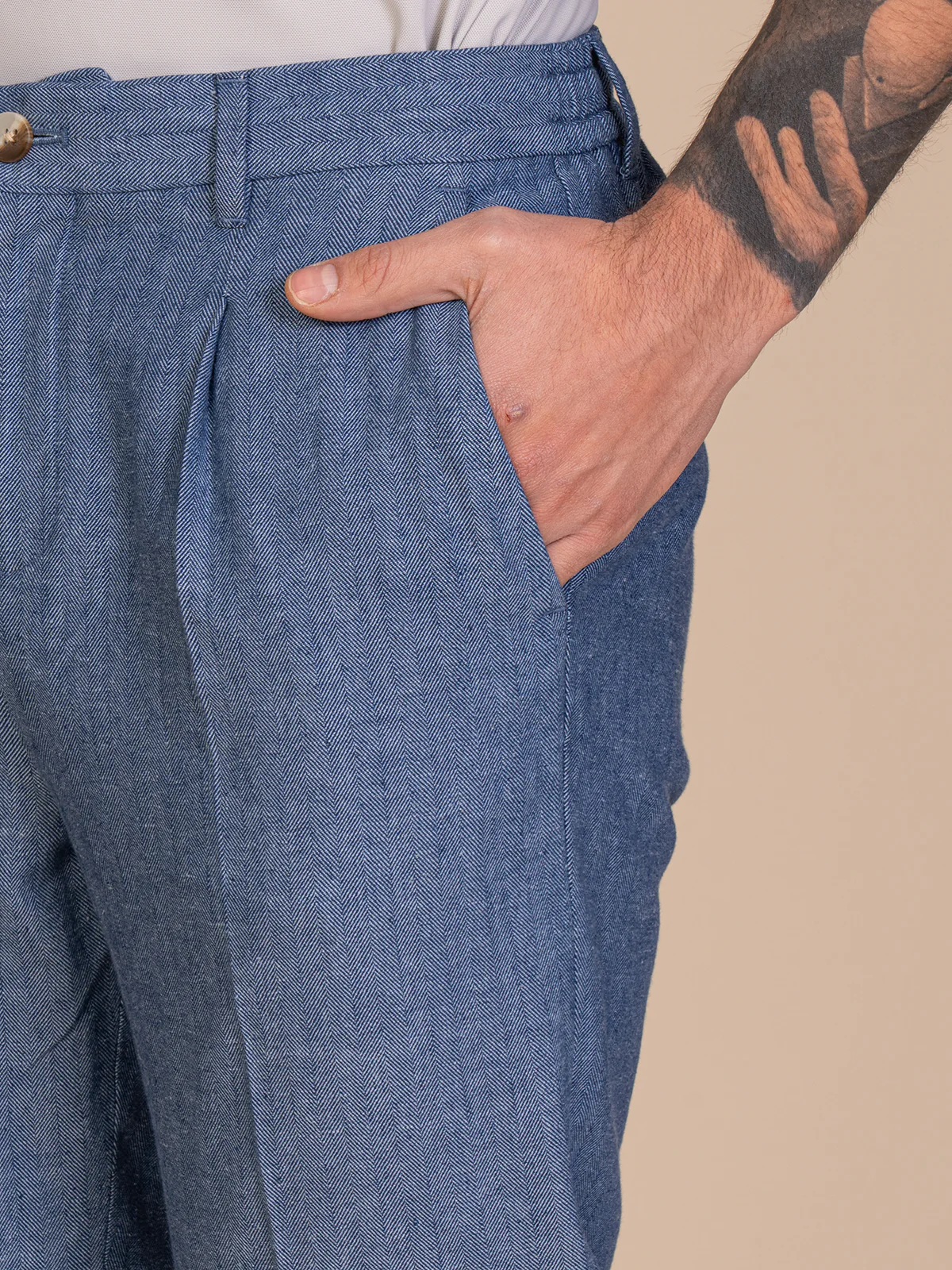 Pantaloni chino lino e cotone - Image 3