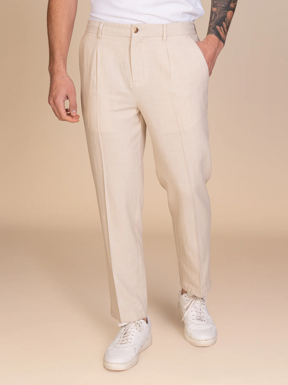 Pantaloni chino lino e cotone - Image 5