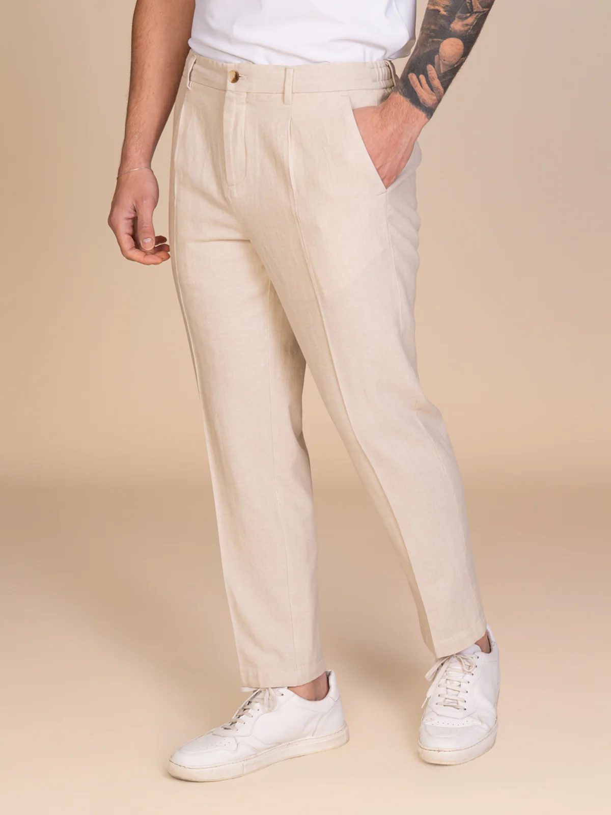 Pantaloni chino lino e cotone - Image 6