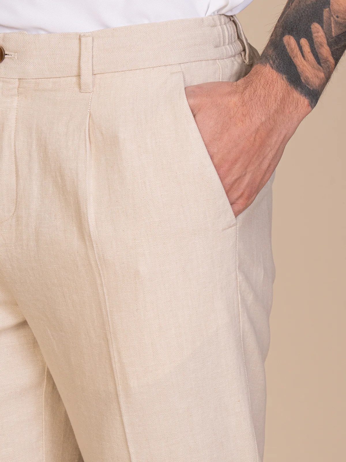 Pantaloni chino lino e cotone - Image 7